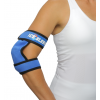 Blue ebow ice wrap on woman